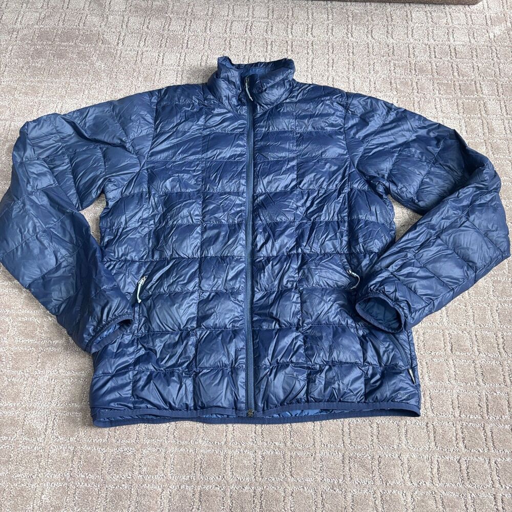 REI Co-op 650 Down Puffer Jacket Mens M Navy Blue Lightweight Insulated Packable